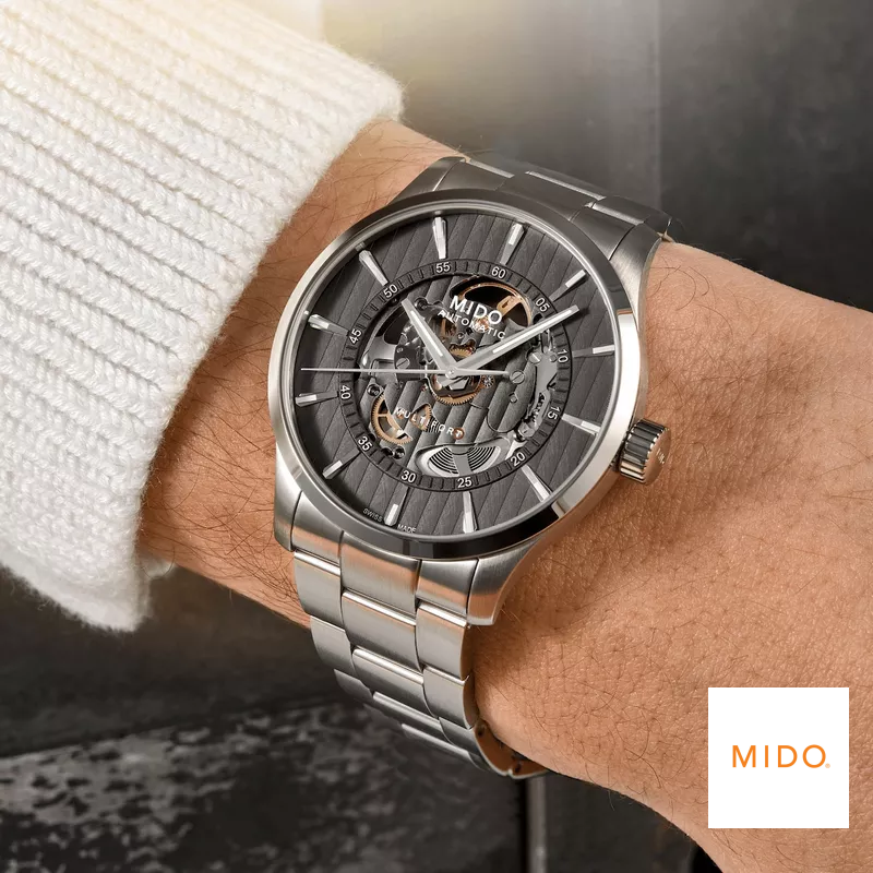 Mido Multifort Skeleton Vertigo M038.436.11.061.00 Watch 42